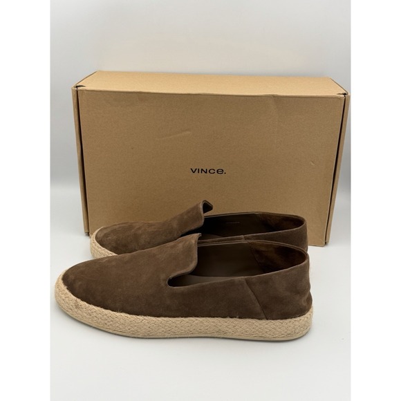 Vince Emmitt Suede Espadrille Loafers Hickory Brown Mens 10 Slip On Shoes - Picture 3 of 9
